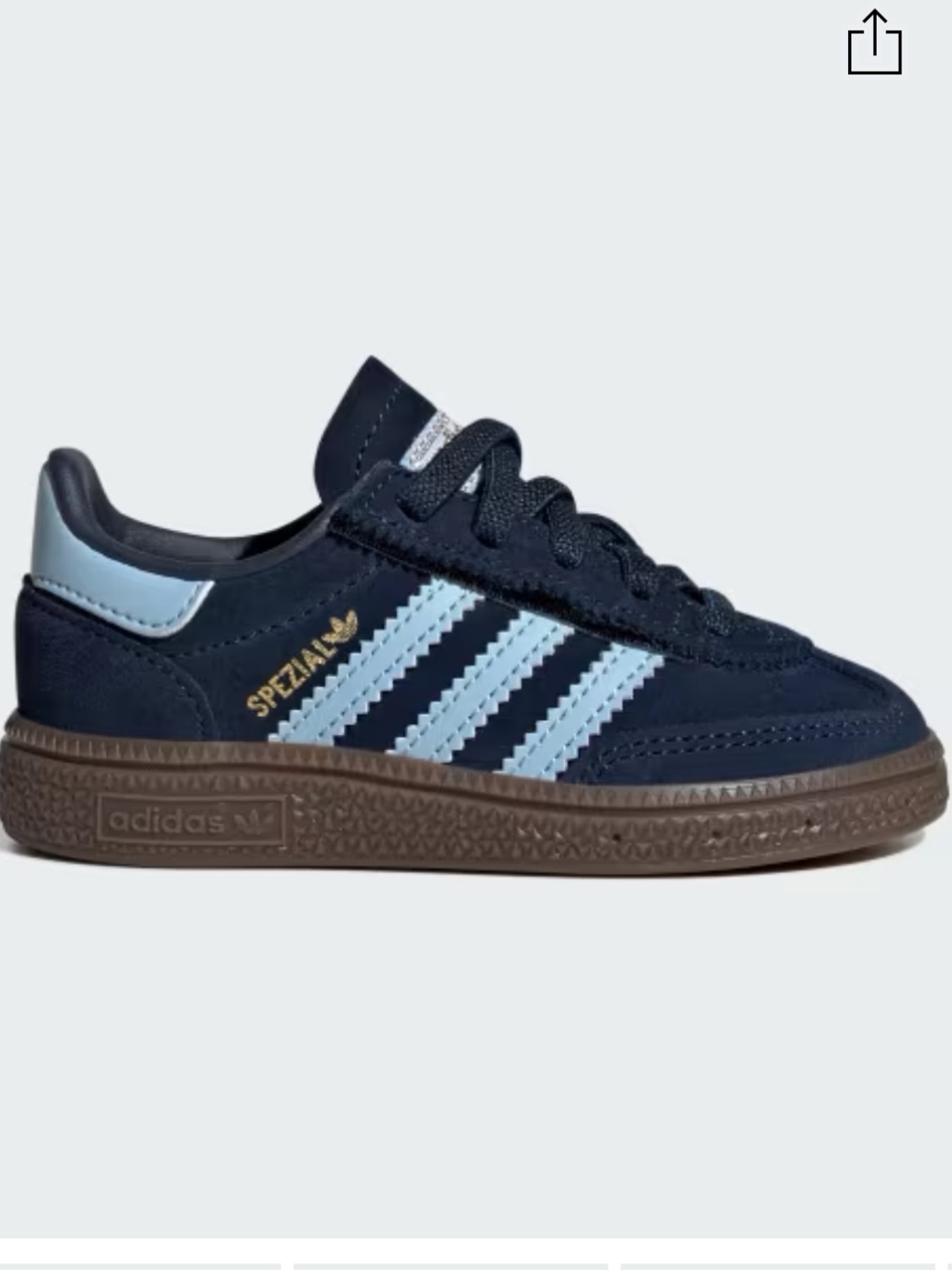 adidas Handball Spezial Toddler Sneakers w/Comfort Closure in Navy & Light Blue